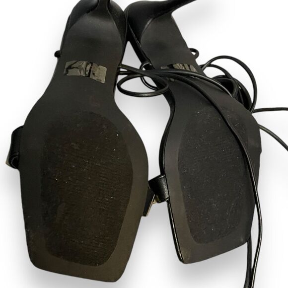 Cape Robbin Strappy Heel Sandals Womens 9 Black Studded Gold Sexy Open Toe Party - Picture 13 of 14